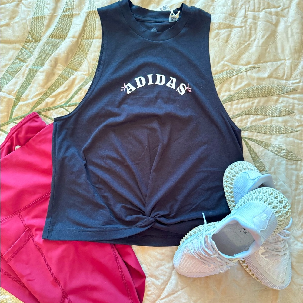 ADIDAS wild Bloom knot front tank